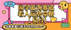 国学蓝海赋能赛道，零基础学习，手把手教学独一份新手小白月入1W+【揭秘】-网创学习资源
