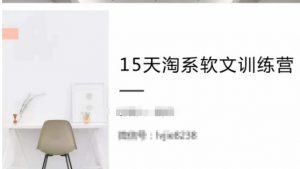 15天淘系软文训练营，跟年入50万的淘系软文导师，学习月收过万的淘系软文-网创学习资源