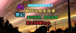 2024短视频掘金项目，AI制作治愈系风景，奇幻天空特效，操作简单，日入3位数【揭秘】-网创学习资源
