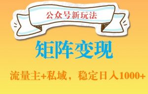 公众号软件玩法私域引流网盘拉新，多种变现，稳定日入1000【揭秘】-网创学习资源