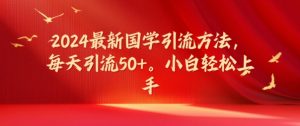 2024最新国学引流方法，每天引流50+，小白轻松上手【揭秘】-网创学习资源