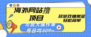 海外网站撸金项目，玩游戏赚美金，轻松简单可放大操作，单号每天均一两张【揭秘】-网创学习资源