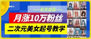 云天二次元美女起号教学，月涨10万粉丝，不判搬运-网创学习资源