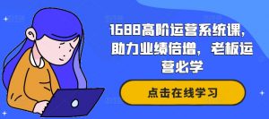 1688高阶运营系统课，助力业绩倍增，老板运营必学-网创学习资源