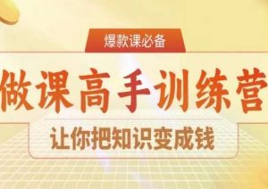 28天做课高手陪跑营，让你把知识变成钱-网创学习资源