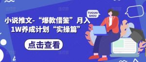 小说推文-“爆款借鉴”月入1W养成计划“实操篇”-网创学习资源