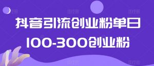 抖音引流创业粉单日100-300创业粉【揭秘】-网创学习资源