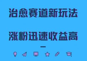 治愈赛道新玩法，治愈文案结合奶奶形象，涨粉迅速收益高【揭秘】-网创学习资源