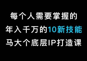 马大个的IP底层逻辑课，​每个人需要掌握的年入千万的10新技能，约会底层IP打造方法！-网创学习资源