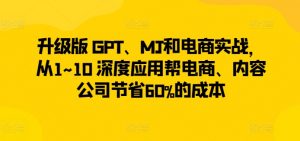 升级版 GPT、MJ和电商实战，从1~10 深度应用帮电商、内容公司节省60%的成本-网创学习资源