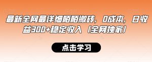 最新全网最详细陌陌搬砖，0成本，日收益300+稳定收入（全网独家）【揭秘】-网创学习资源