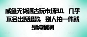 咸鱼无货源古玩市场3.0，几乎不会出现退款，别人拍一件就是纯利润【揭秘】-网创学习资源