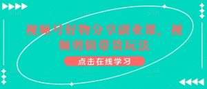 视频号好物分享副业课，视频剪辑带货玩法-网创学习资源