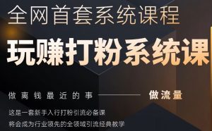 2025行业首套全网全域打粉系统神课，做流量做离钱最近的事，一套新手入行打粉引流必备课-网创学习资源
